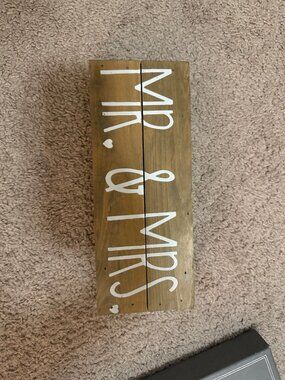 Wooden Mr. & Mrs. Wall sign